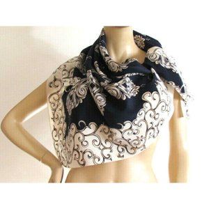 Tahari Multi color Blue100% Silk 44x41" Designer Scarf